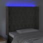 Preview: LED Kopfteil Dunkelgrau 103x16x118/128 cm Samt