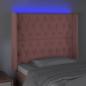 Preview: LED Kopfteil Rosa 103x16x118/128 cm Samt