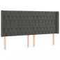 Preview: LED Kopfteil Dunkelgrau 183x16x118/128 cm Samt