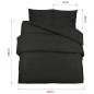 Preview: Bettwäsche-Set Schwarz 140x200 cm Leichte Mikrofaser