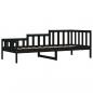 Preview: Tagesbett Schwarz 90x190 cm Massivholz Kiefer
