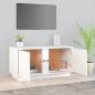 Preview: TV-Schrank Weiß 80x35x40,5 cm Massivholz Kiefer