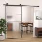 Preview: Schiebetür ESG Glas und Aluminium mattiert 102,5x205 cm Schwarz