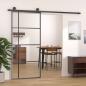 Preview: Schiebetür ESG-Glas und Aluminium 90x205 cm Schwarz