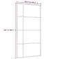 Preview: Schiebetür ESG Glas und Aluminium mattiert 102,5x205 cm Schwarz