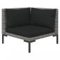 Preview: 8-tlg. Garten-Lounge-Set mit Kissen Poly Rattan Dunkelgrau