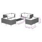 Preview: 9-tlg. Garten-Lounge-Set mit Kissen Poly Rattan Dunkelgrau