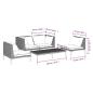 Preview: 5-tlg. Garten-Lounge-Set mit Kissen Poly Rattan Dunkelgrau