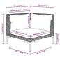 Preview: 7-tlg. Garten-Lounge-Set mit Kissen Poly Rattan Dunkelgrau