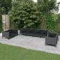 Preview: ARDEBO.de - 8-tlg. Garten-Lounge-Set mit Kissen Poly Rattan Dunkelgrau