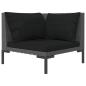 Preview: 8-tlg. Garten-Lounge-Set mit Kissen Poly Rattan Dunkelgrau