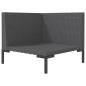 Preview: 8-tlg. Garten-Lounge-Set mit Kissen Poly Rattan Dunkelgrau