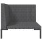 Preview: 8-tlg. Garten-Lounge-Set mit Kissen Poly Rattan Dunkelgrau