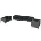 Preview: 8-tlg. Garten-Lounge-Set mit Kissen Poly Rattan Dunkelgrau