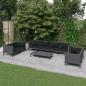 Preview: ARDEBO.de - 9-tlg. Garten-Lounge-Set mit Kissen Poly Rattan Dunkelgrau