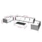 Preview: 9-tlg. Garten-Lounge-Set mit Kissen Poly Rattan Dunkelgrau