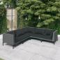 Preview: ARDEBO.de - 5-tlg. Garten-Lounge-Set mit Kissen Poly Rattan Dunkelgrau