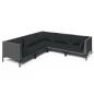 Preview: 5-tlg. Garten-Lounge-Set mit Kissen Poly Rattan Dunkelgrau