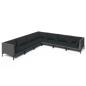 Preview: 7-tlg. Garten-Lounge-Set mit Kissen Poly Rattan Dunkelgrau