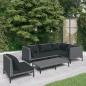 Preview: ARDEBO.de - 6-tlg. Garten-Lounge-Set mit Kissen Poly Rattan Dunkelgrau