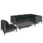 Preview: 6-tlg. Garten-Lounge-Set mit Kissen Poly Rattan Dunkelgrau