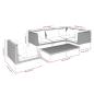 Preview: 6-tlg. Garten-Lounge-Set mit Kissen Poly Rattan Dunkelgrau