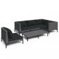 Preview: 6-tlg. Garten-Lounge-Set mit Kissen Poly Rattan Dunkelgrau