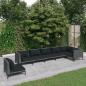 Preview: ARDEBO.de - 7-tlg. Garten-Lounge-Set mit Kissen Poly Rattan Dunkelgrau