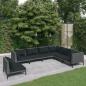 Preview: ARDEBO.de - 7-tlg. Garten-Lounge-Set mit Kissen Poly Rattan Dunkelgrau