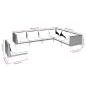 Preview: 7-tlg. Garten-Lounge-Set mit Kissen Poly Rattan Dunkelgrau