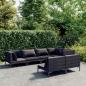 Preview: ARDEBO.de - 7-tlg. Garten-Lounge-Set mit Kissen Poly Rattan Dunkelgrau