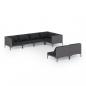 Preview: 7-tlg. Garten-Lounge-Set mit Kissen Poly Rattan Dunkelgrau