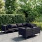 Preview: ARDEBO.de - 7-tlg. Garten-Lounge-Set mit Kissen Poly Rattan Dunkelgrau