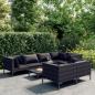 Preview: ARDEBO.de - 8-tlg. Garten-Lounge-Set mit Kissen Poly Rattan Dunkelgrau
