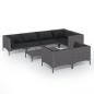 Preview: 8-tlg. Garten-Lounge-Set mit Kissen Poly Rattan Dunkelgrau