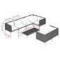 Preview: 8-tlg. Garten-Lounge-Set mit Kissen Poly Rattan Dunkelgrau