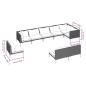 Preview: 9-tlg. Garten-Lounge-Set mit Kissen Poly Rattan Dunkelgrau