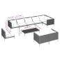 Preview: 10-tlg. Garten-Lounge-Set mit Kissen Poly Rattan Dunkelgrau
