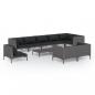 Preview: 10-tlg. Garten-Lounge-Set mit Kissen Poly Rattan Dunkelgrau