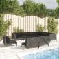 Preview: ARDEBO.de - 9-tlg. Garten-Lounge-Set mit Kissen Poly Rattan Dunkelgrau