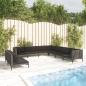 Preview: ARDEBO.de - 9-tlg. Garten-Lounge-Set mit Kissen Poly Rattan Dunkelgrau