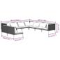 Preview: 9-tlg. Garten-Lounge-Set mit Kissen Poly Rattan Dunkelgrau