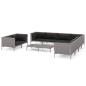 Preview: 10-tlg. Garten-Lounge-Set mit Kissen Poly Rattan Dunkelgrau