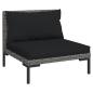 Preview: 10-tlg. Garten-Lounge-Set mit Kissen Poly Rattan Dunkelgrau