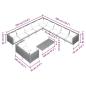 Preview: 12-tlg. Garten-Lounge-Set mit Kissen Poly Rattan Dunkelgrau