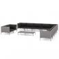 Preview: 12-tlg. Garten-Lounge-Set mit Kissen Poly Rattan Dunkelgrau