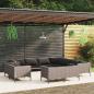 Preview: ARDEBO.de - 11-tlg. Garten-Lounge-Set mit Kissen Poly Rattan Dunkelgrau