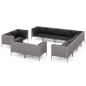 Preview: 11-tlg. Garten-Lounge-Set mit Kissen Poly Rattan Dunkelgrau