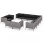 Preview: 11-tlg. Garten-Lounge-Set mit Kissen Poly Rattan Dunkelgrau