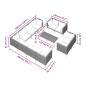 Preview: 12-tlg. Garten-Lounge-Set mit Kissen Poly Rattan Dunkelgrau